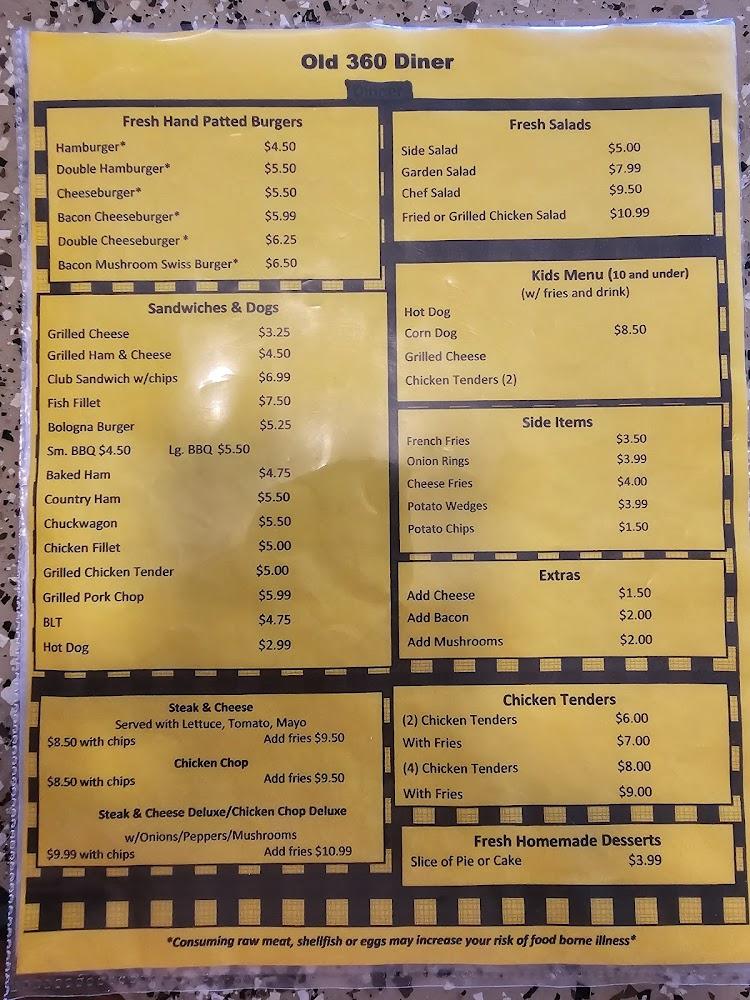 Old 360 Diner Bacon, Sausage Or Fatback